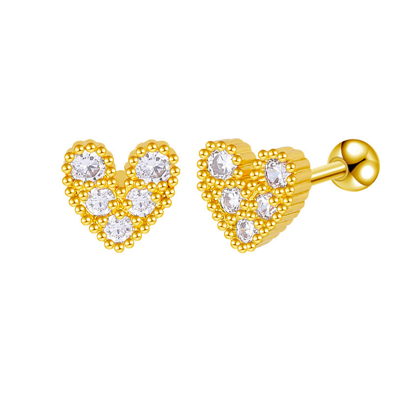 Wholesale Heart Pentagram Bow Earrings Copper